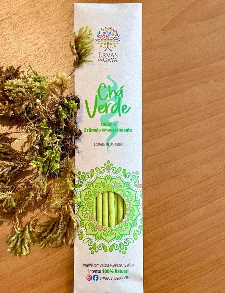 Incenso Natural de Vareta Chá Verde Ervas de Gaya